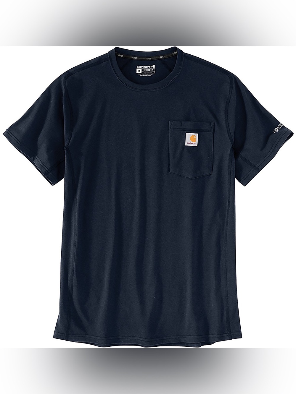 Carhartt Men's Force Relaxed Fit Midweight Navy Short-Sleeve Pocket Tee Size L - Picture 3 of 3